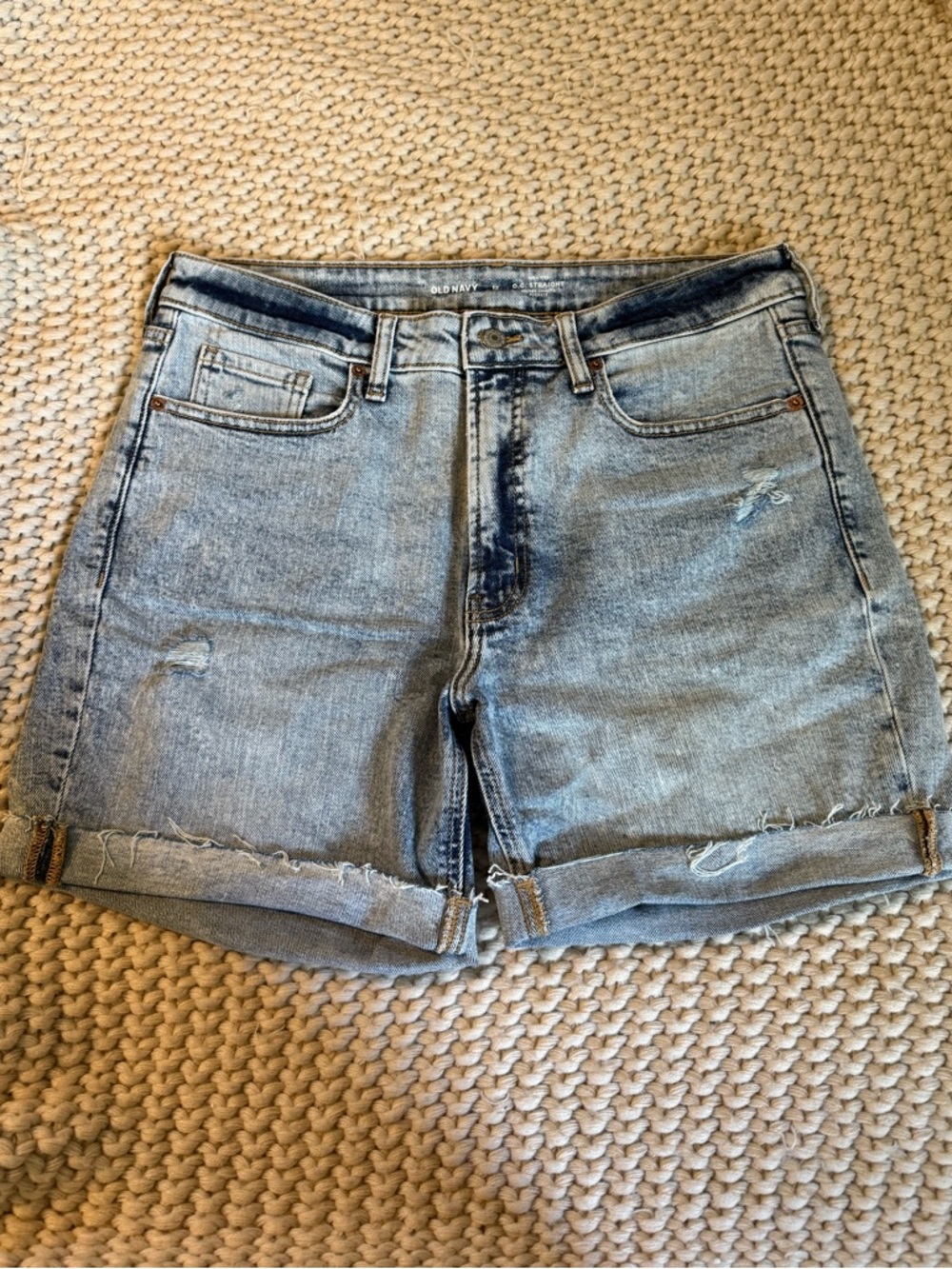 Old Navy Light Blue Distressed Denim Shorts